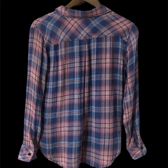 SOLD Rails women’s flannel plaid shirt multi blue - Picture 3 of 4